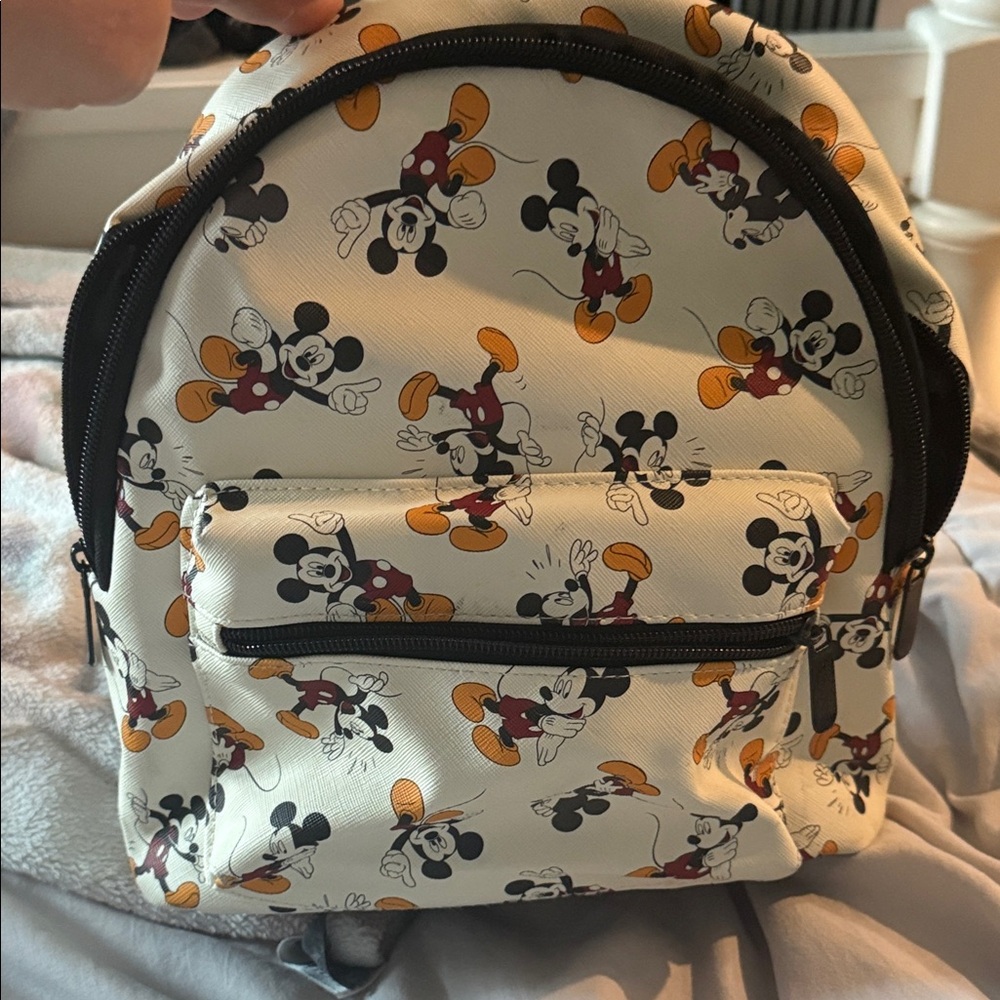 Disney Mickey Mouse Cream and Black Backpack